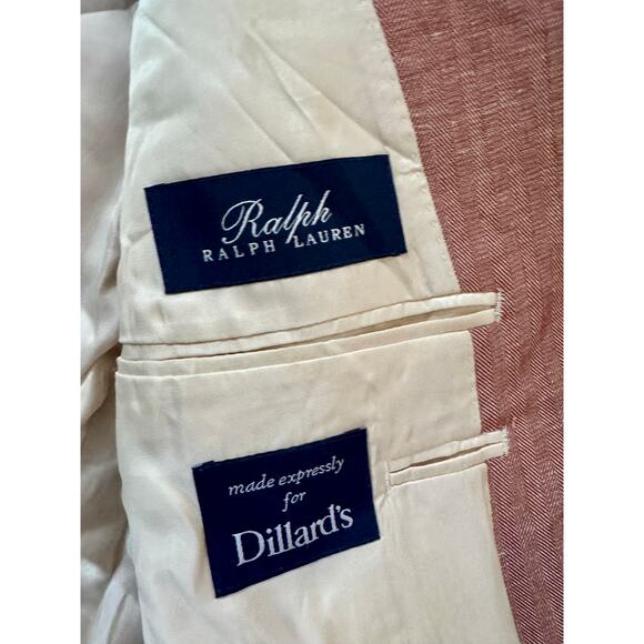 Ralph Lauren Linen Blend Men's Sport Coat Blazer Heather Red Size 38 S - Picture 3 of 8